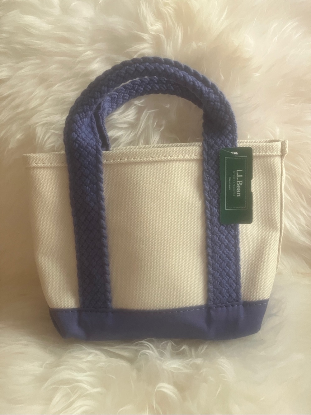 L.L. Bean Mini Boat and Tote bag Purple Braided Handles Japan limited edition